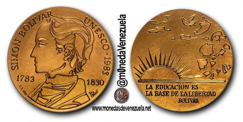 Medalla Oficial de la Unesco Conmemorativa del Bicentenario del Nacimiento de El Libertador